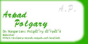 arpad polgary business card